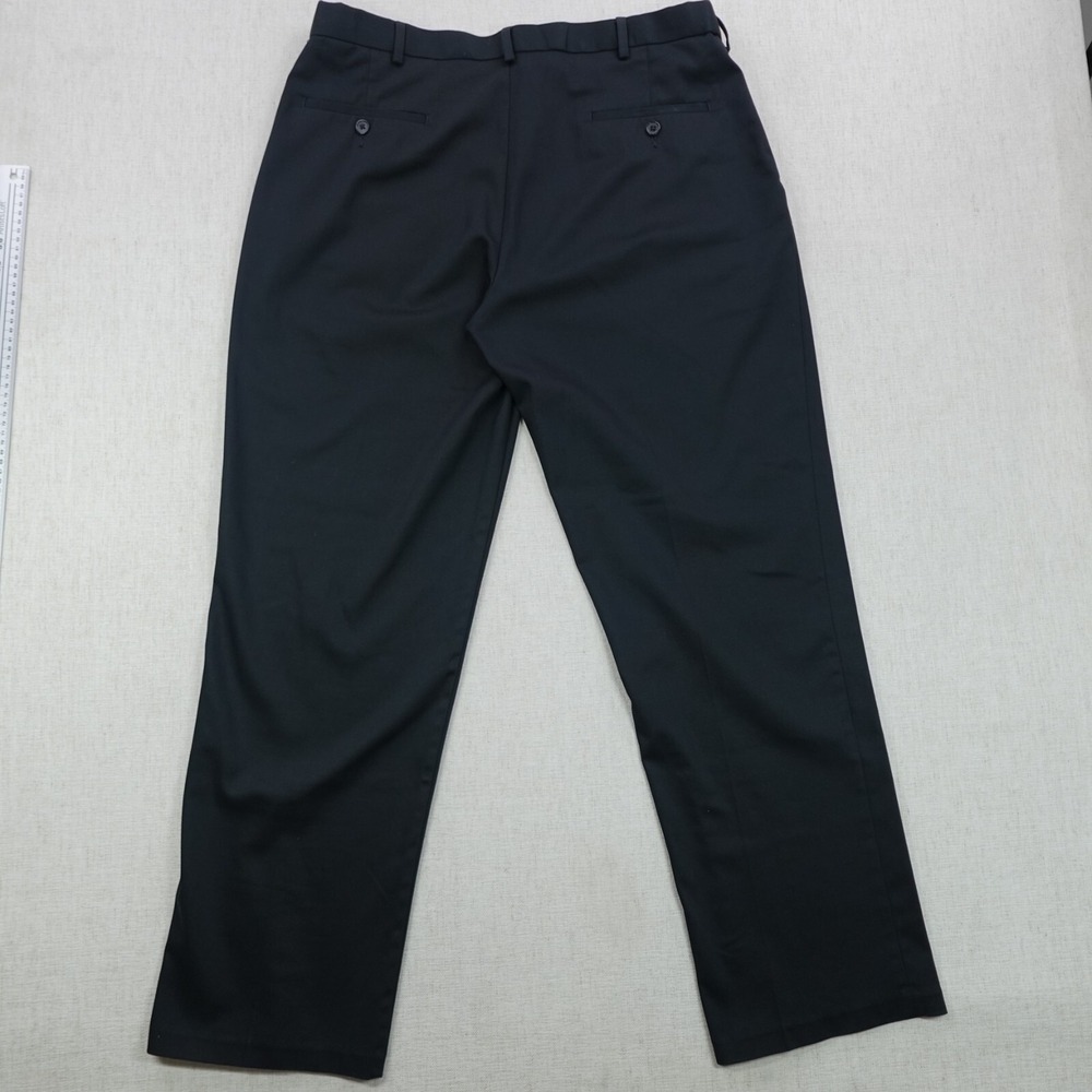 Haggar Dress Pants 38x32 Black Classic Fit No Iron Mid Rise Stretch Corporate - Picture 2 of 12